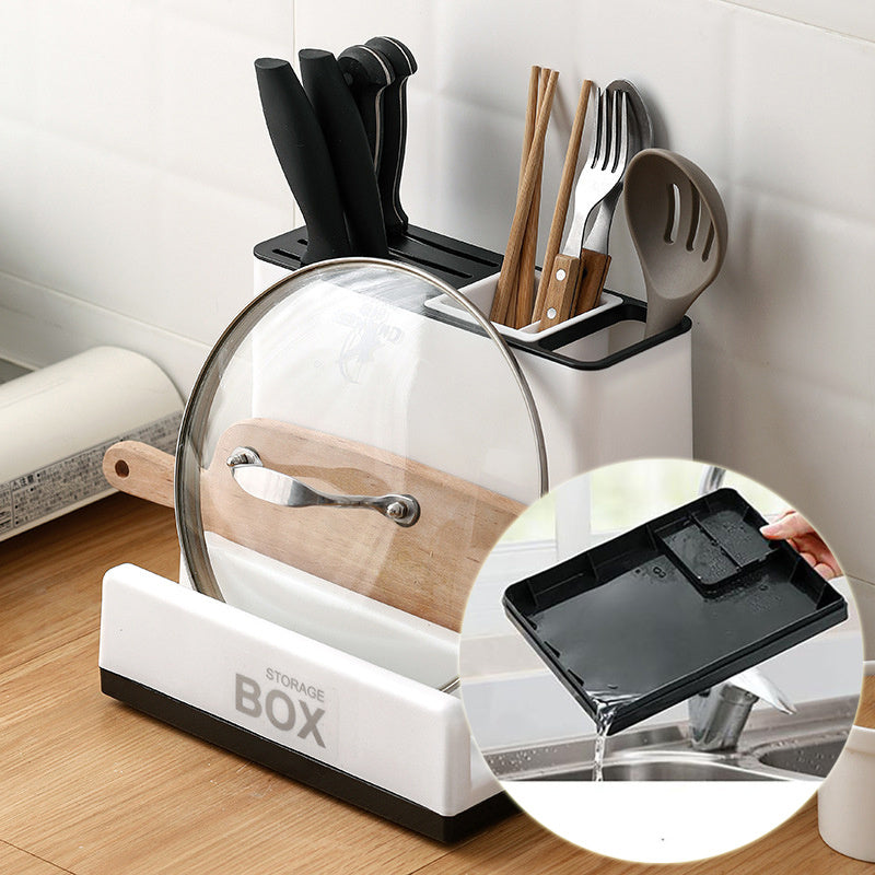 Tableware Storage Holders Kitchen Knife Plastic Storage Racks For Kitchen Convenience Cabinet Kitchen Gadgets